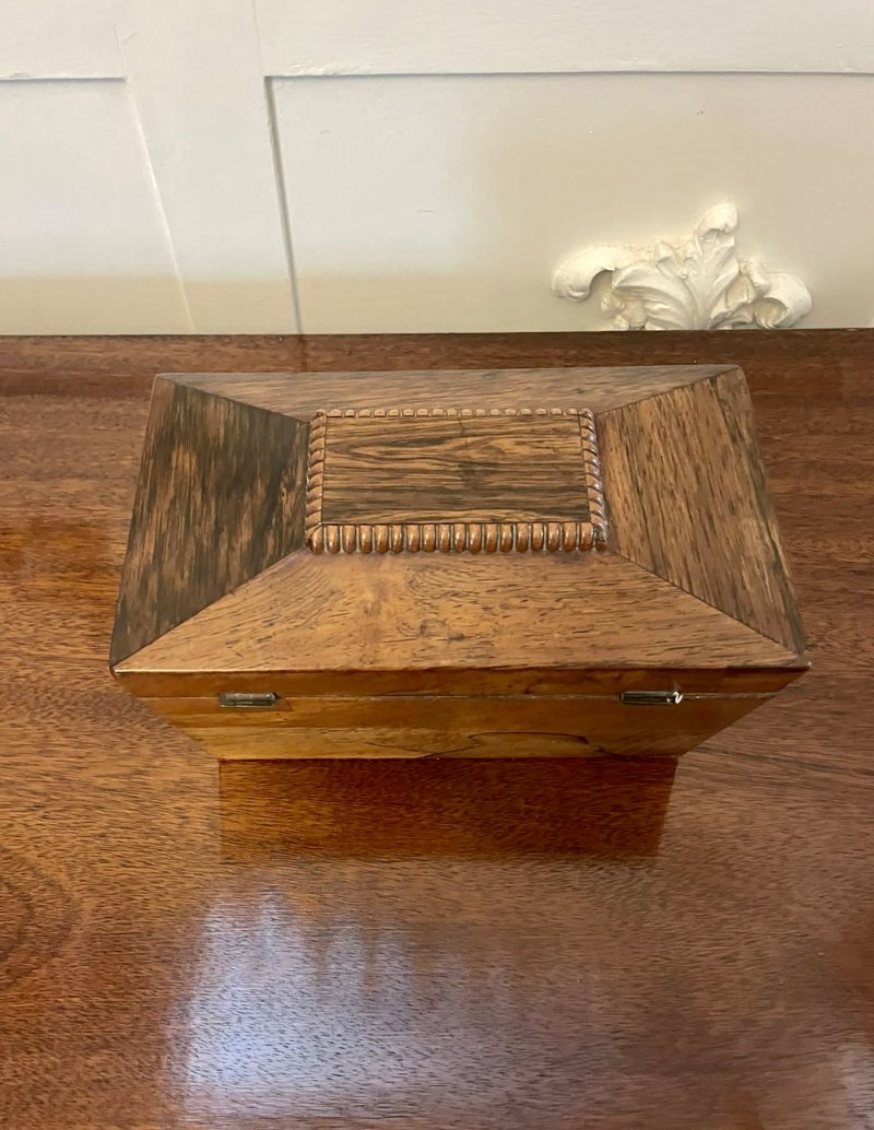 Antique Regency Quality Rosewood Tea Caddy - Image 8